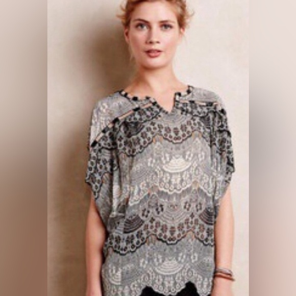 Kas Newyork flowy beaded top from Anthropologie - Picture 1 of 8
